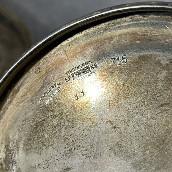 VINTAGE CONTINENTAL SILVER CO. Tea Set W/ TRAY cream Sugar 751 Ultraplate - Picture 5 of 12